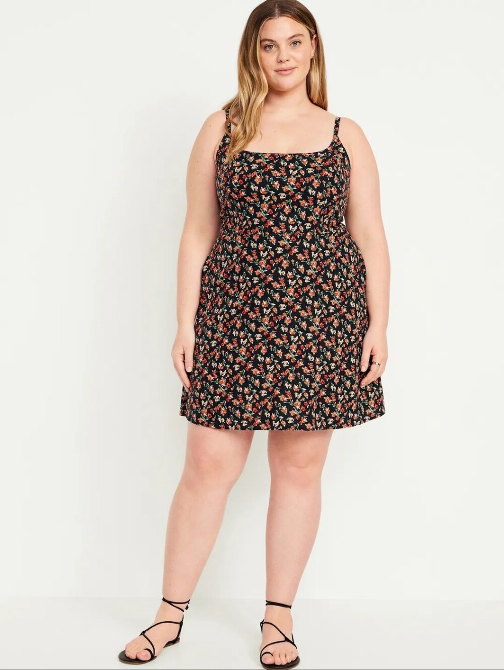 Old Navy Sleeveless Fit & Flare Cami Mini Dress in Navy Floral, 2X